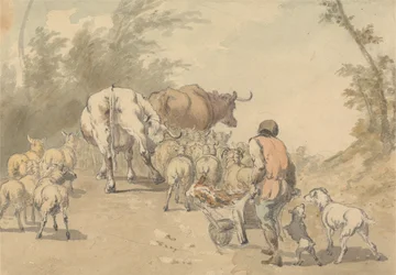 Rebaño de ovejas y vacas