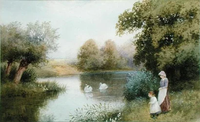 On the Avon, Summertime (acuarela sobre papel)