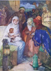 Los sabios de Oriente, de El Libro de Imágenes de la Biblia publicado por Thomas Nelson, c.1950