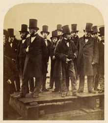 I. K. Brunel y otros observando el intento de botadura del «Great Eastern»