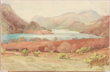 Ullswater en mayo (lápiz y acuarela sobre tabla)