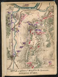 Batalla de Lookout Mountain, Tennessee 24 de noviembre de 1863. LOC gvhs01.vhs00173
