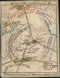 Chancellorsville, Va. Position of armies 3rd May 1863 at 8 a.m. to 5 1-2 p.m. LOC gvhs01.vhs00136