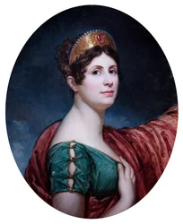 Una dama en traje de corte, se dice que es la emperatriz Josefina, principios del siglo XIX (óleo sobre lienzo)