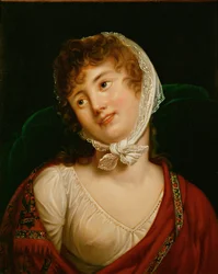 Marie Walewska, amante de Napoleón y madre de su hijo natural Alejandro ... (óleo sobre lienzo)