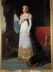 Retrato de cuerpo entero de Laetitia Bonaparte (Letizia Maria Ramolino) (1750-1836), Madame Mere. Pintura de Robert Lefevre (1755-1830) 1813. Versalles, Museo del Castillo