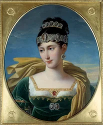 Retrato de Paulina Bonaparte, Princesa Borghese (1780 - 1825) hermana de Napoleón I. Pintura de Robert Lefevre (1755-1830)