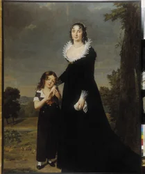 Retrato de una madre con su hijo