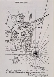 Mapa de una isla en el Tesoro (¿Piratas?)