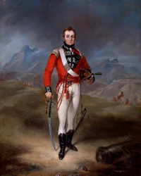 Retrato del Mayor Lambert Brabazon Urmston, vistiendo el uniforme del 45º Regimiento
