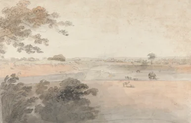 Paisaje con camellos y elefantes