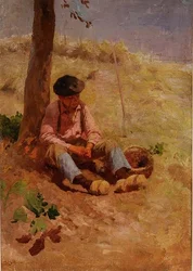Trabajador del campo descansando