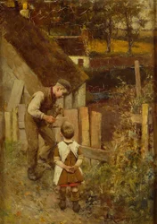 Remendar la valla (óleo sobre lienzo)