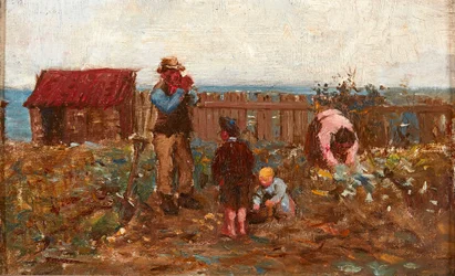Trabajando en el huerto