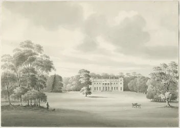 Chillington Hall: dibujo en sepia