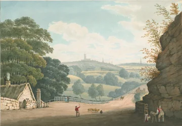 Wolverhampton - Vista distante desde Tettenhall: pintura en acuarela