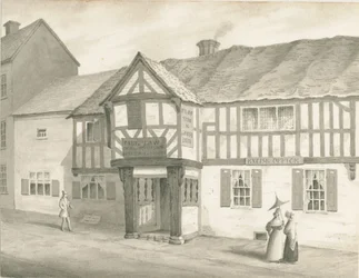 Wolverhampton - Iglesia de San Pedro: dibujo en sepia, 1837