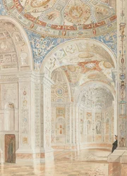 Interior de la Villa Madama con decoraciones de Giulio Romano y Baldassare Peruzzi, 1897