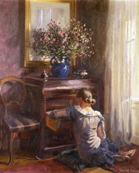 Una mujer en un interior