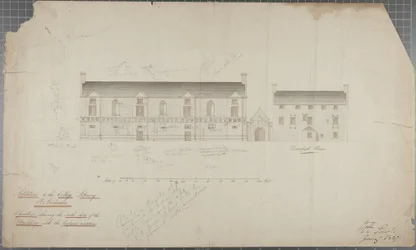 Dibujo arquitectónico de la Biblioteca Universitaria, 1827