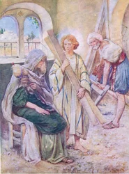 La infancia de Jesús, de El Libro de Imágenes de la Biblia publicado por Thomas Nelson, c.1950