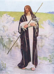 El buen pastor, de El Libro de Imágenes de la Biblia publicado por Thomas Nelson, c.1950