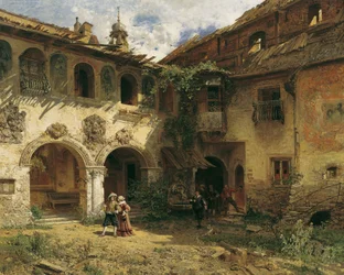 Patio del Fürstenburg en Burgusio