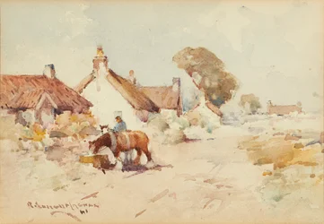 Caballo y carro ( acuarela)