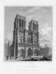 Fachada oeste de Notre Dame, París, Francia
