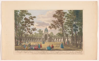 Gezicht op de Temple of Comus en Vauxhall Gardens te Londen Una vista del Templo de Comus &c. en Vauxhall Gardens (título sobre objeto) Ranelagh Gardens en Vauxhall Gardens (título de la serie)