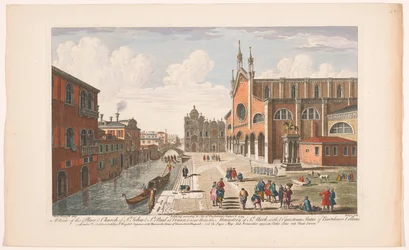 Vista de la iglesia Santi Giovanni e Paolo en Venecia Una vista de la Place & Church of St. John & St. Paul en Venecia (...) (título sobre el objeto) Venecia (título de la serie)