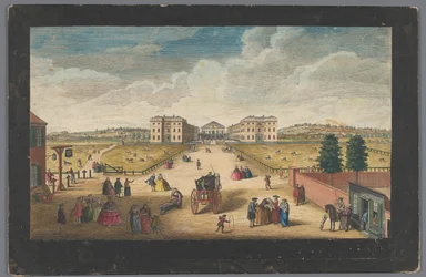 Vista del Foundling Hospital de Londres Una vista del hospital de expósitos (título sobre el objeto) Londres (título de la serie)