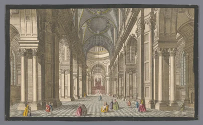 Vista del interior de la Catedral de San Pablo en Londres Una vista interior de St. Pauls en Londres (título sobre objeto) Londres (título de la serie)