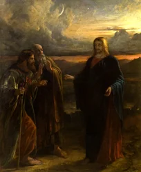 Cristo y los dos discípulos en el camino a Emaús