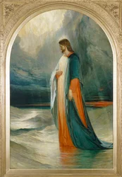 Jesús fue hacia ellos, caminando sobre el mar, siglo XIX