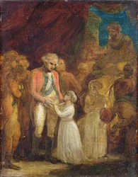 Los dos hijos de Tipu Sahib, Sultán de Mysore, entregados como rehenes al General Cornwallis (1738-1805), c.1792