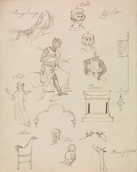 Estudios de figuras para la vida noble medieval