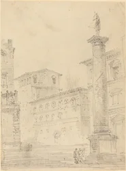 Figuras en una plaza romana