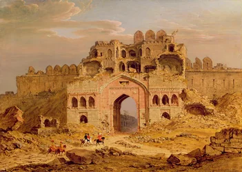 Dentro de la entrada principal del Purana Qila, Delhi
