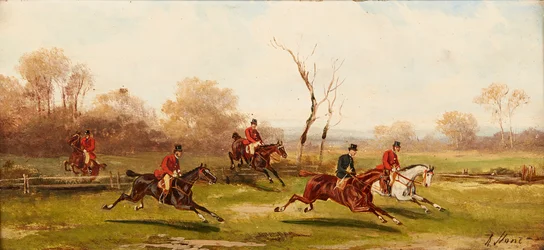 The Hunt Begins (óleo sobre tabla)