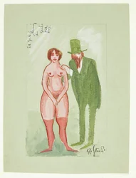 Dama rosa y hombre verde
