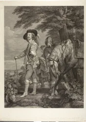Carlos I, Rey de Inglaterra, con James, 1er Duque de Hamilton