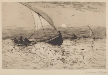 Barcos de pesca napolitanos regresando a casa