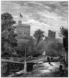 Antigua esclusa de Windsor, 1880