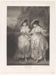Sra. Ford y Sra. Page con la carta de amor de John Falstaff Shakespeare, las alegres comadres de Windsor (título sobre el objeto) Impresiones de pinturas de la Galería Shakespeare de Boydell (título de la serie) Galería Shakespeare (título de la serie sobr