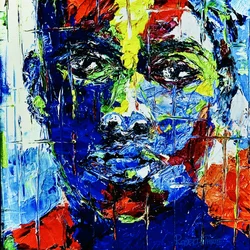 Rostro abstracto y colorido