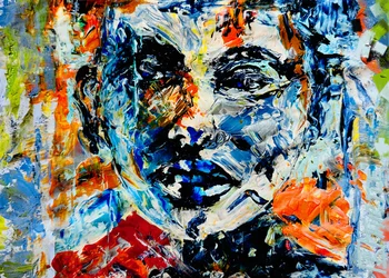 Retrato abstracto lleno de vida