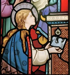 María ofreciendo palomas en el templo (detalle), 1864