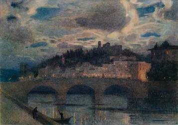 Luz de luna en el Arno, Florencia