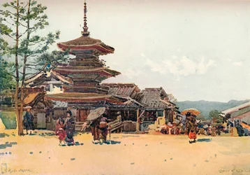 Pagoda Yasaka, Kioto, Japón, c. 1909